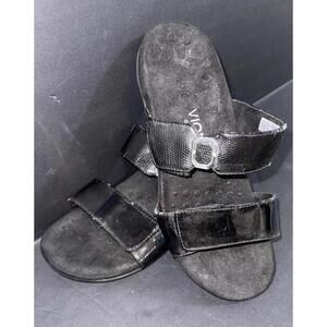 Vionic Orthaheel Camila Orthotic Comfort Black Slip On Slides Sandals US Size 9